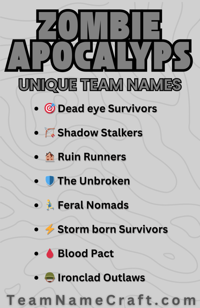 Best Zombie Apocalypse Team Names