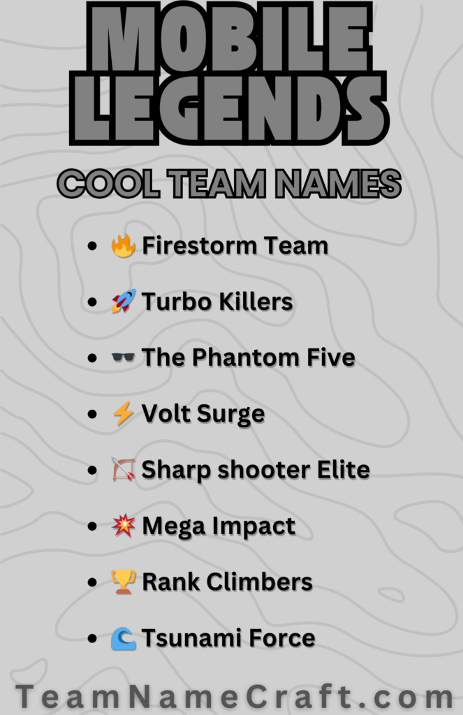 Cool Mobile Legends Team Names for Esports