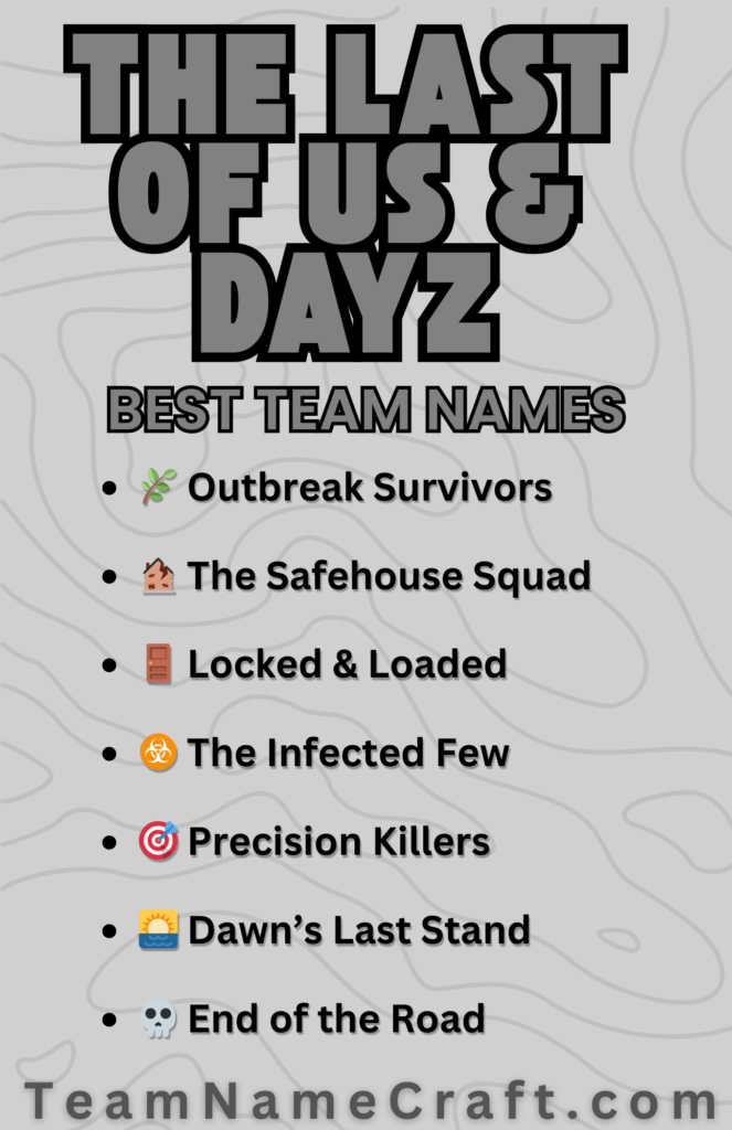 Cool Team Names for The Last of Us and DayZ