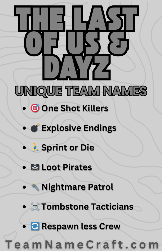 Cool Team Names for The Last of Us and DayZ