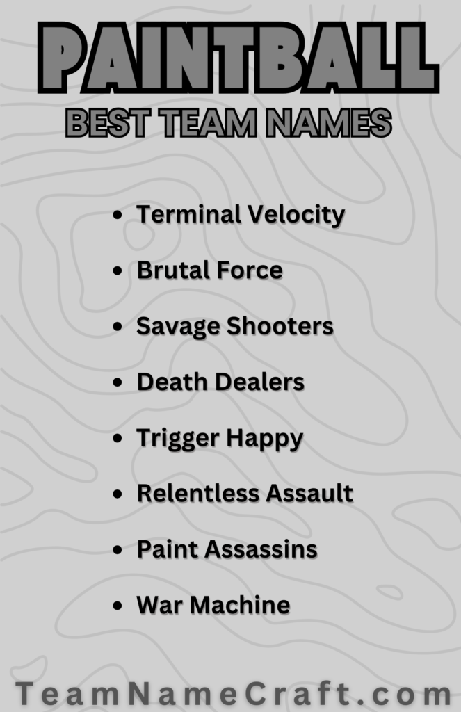 paintball team names