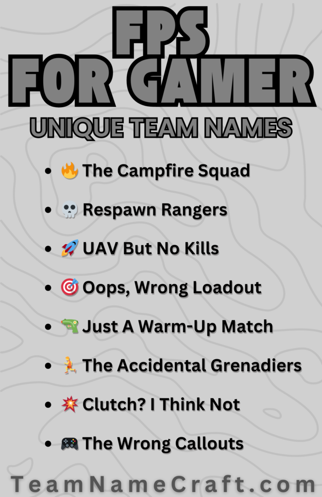 Funny and Unique FPS Team Names for Gamers