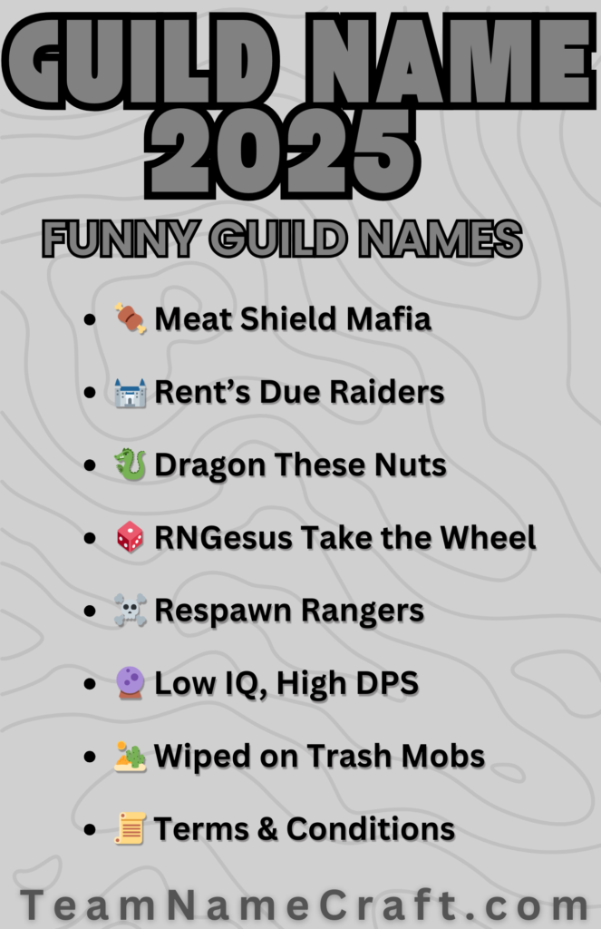 Funny and Creative Guild Name Ideas for 2025