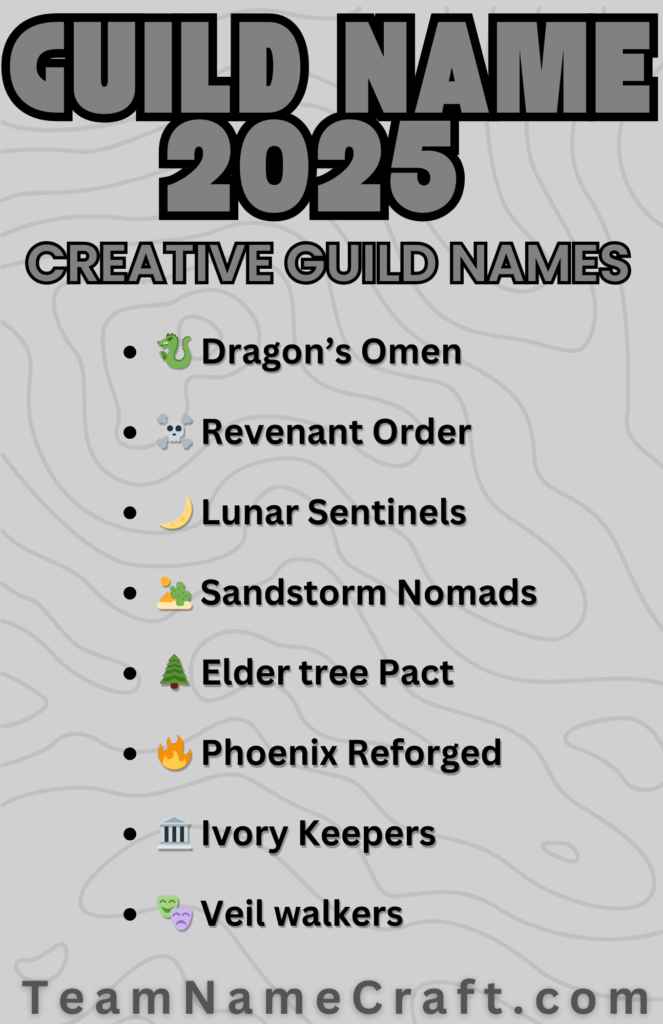 Funny and Creative Guild Name Ideas for 2025