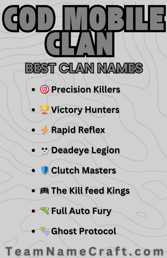 Cool COD Mobile Clan Names for Pro Players