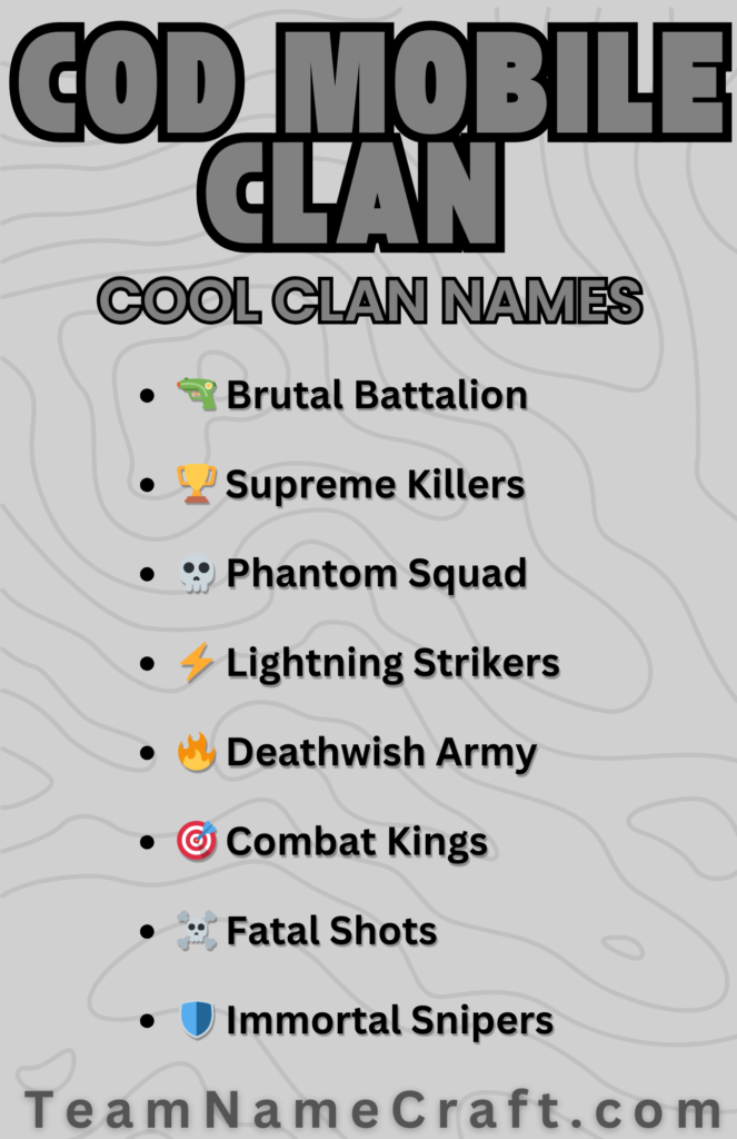 Cool COD Mobile Clan Names for Pro Players