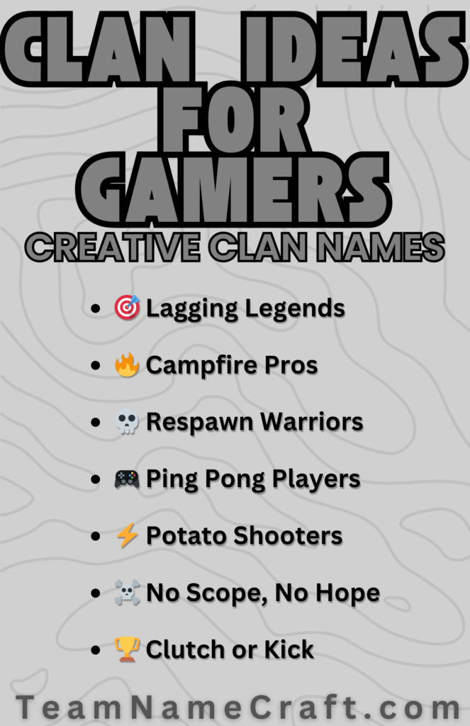 Funny and Creative Clan Name Ideas for Gamers