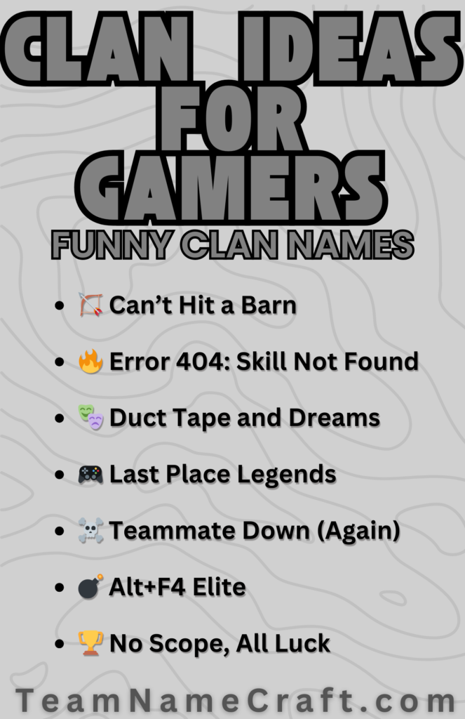 Funny and Creative Clan Name Ideas for Gamers