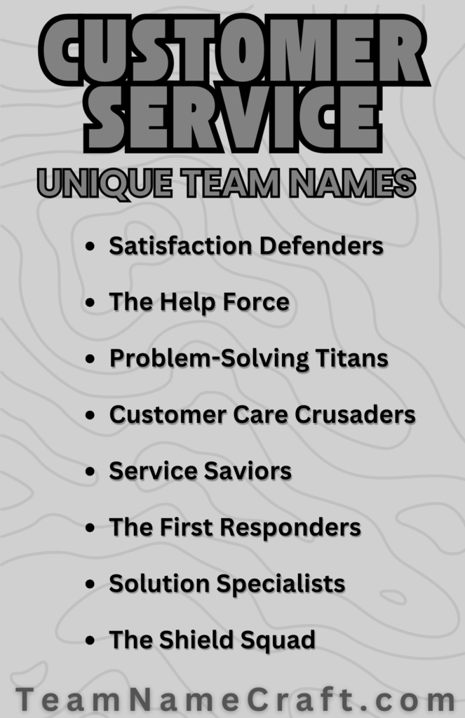 Customer Service Team Names