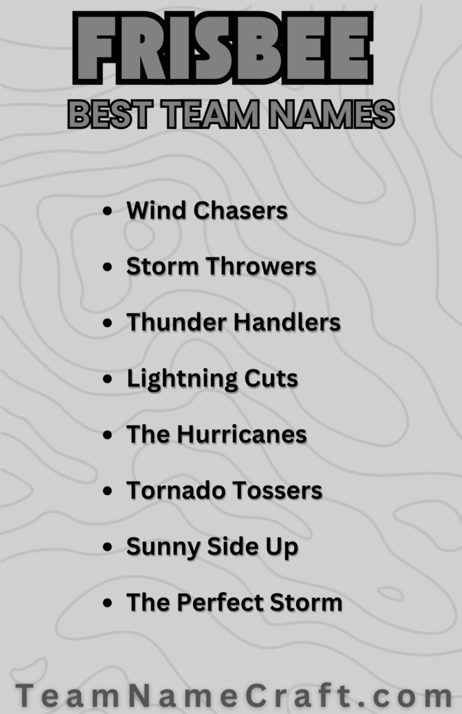 ultimate Frisbee Team Names