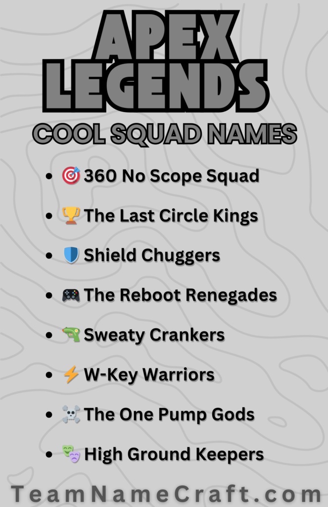 Legendary Fortnite and Apex Legends Squad Names