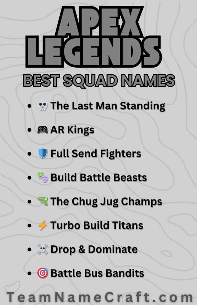 Legendary Fortnite and Apex Legends Squad Names