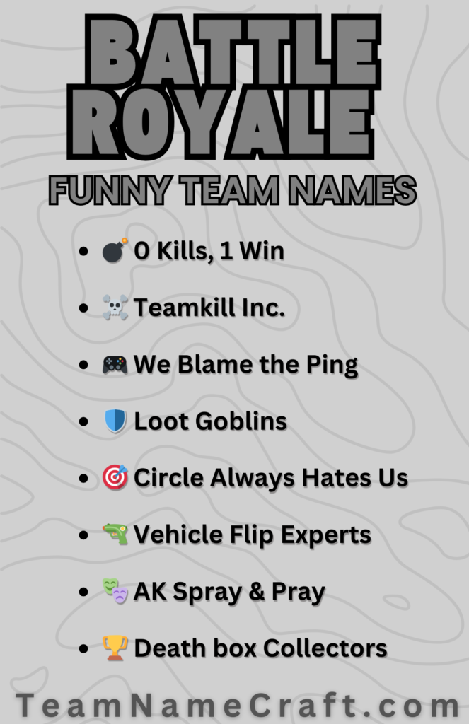 Funny and Savage Battle Royale Team Names