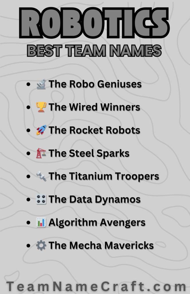 Creative Robotics Team Names for School Competitions