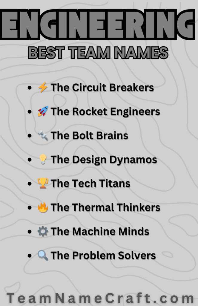 Unique Engineering Team Names for School Projects