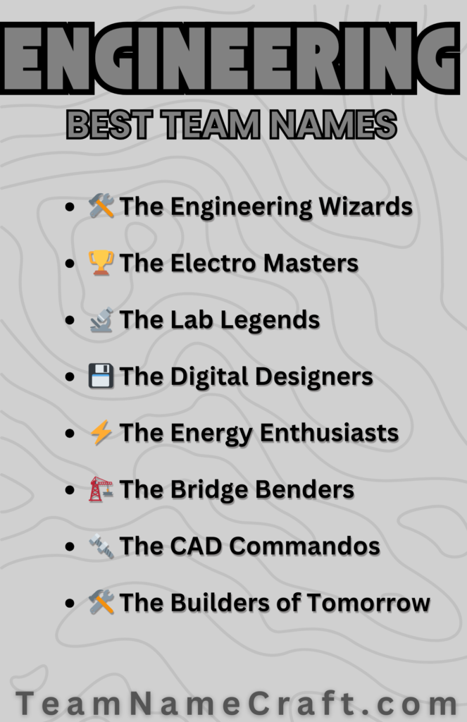 Unique Engineering Team Names for School Projects