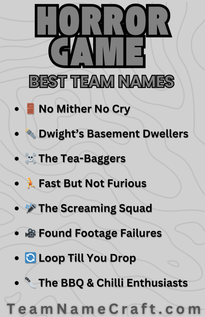 Funny Horror Game Team Names for 2025