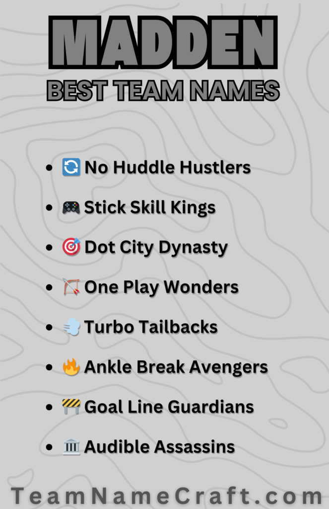 Cool Rocket League and Madden Team Name Ideas