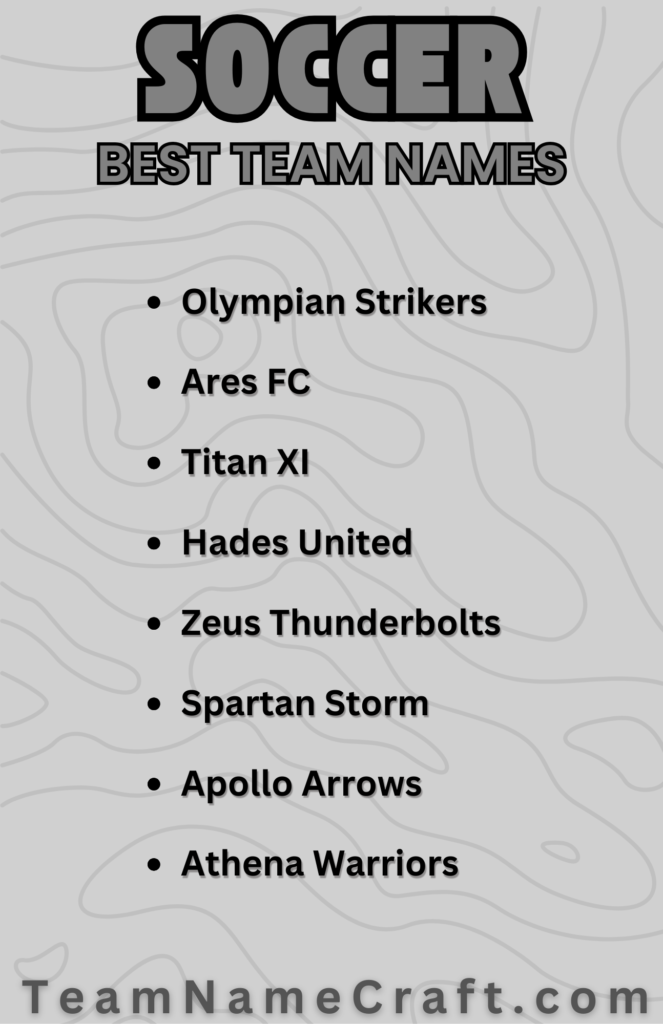 Greek Mythology Soccer Team Name Ideas