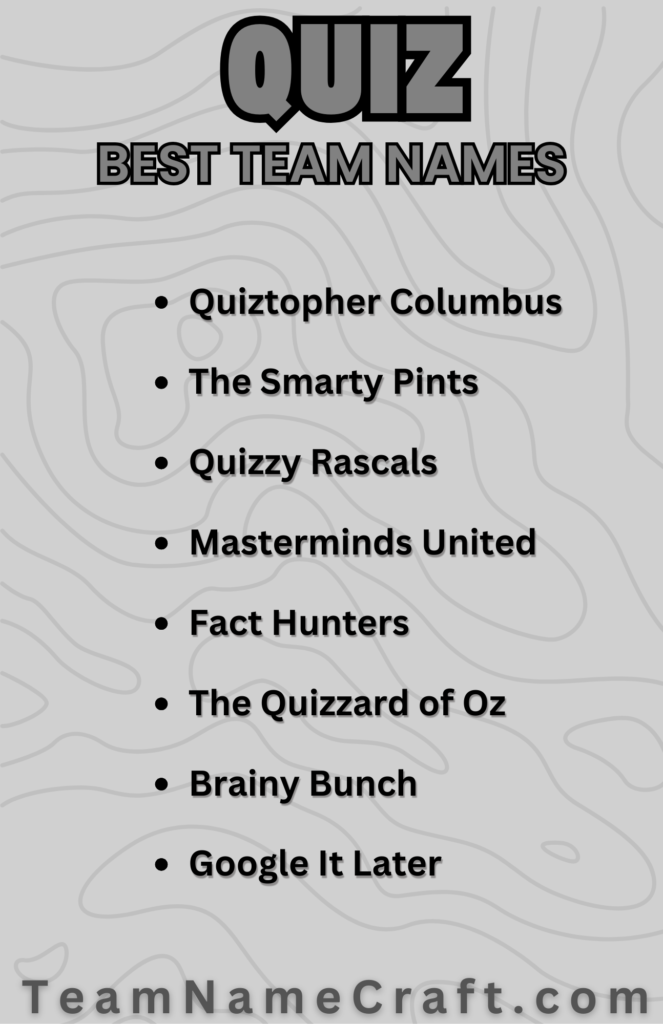 Quiz Team Names