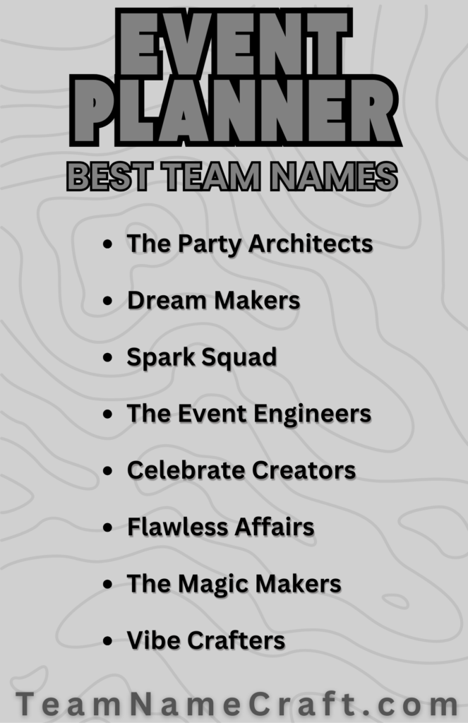 Event Planner Team Names