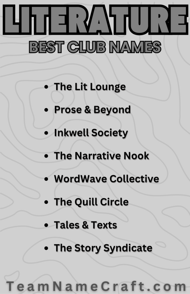Unique Literature Club Names for Schools