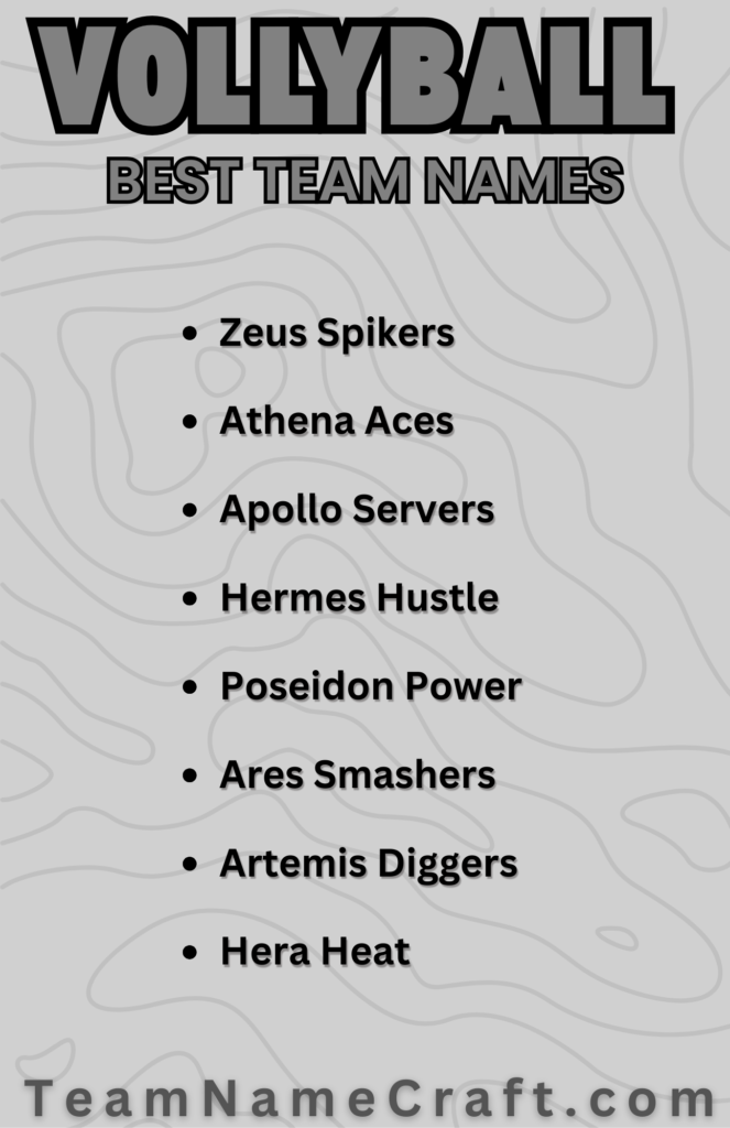 Greek Mythology Volleyball Team Names