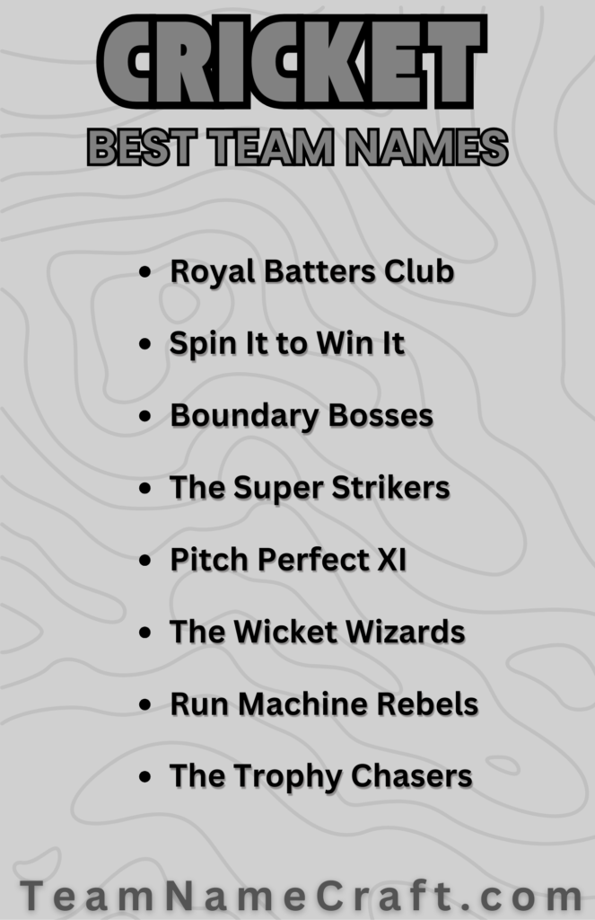 fantasy cricket team names