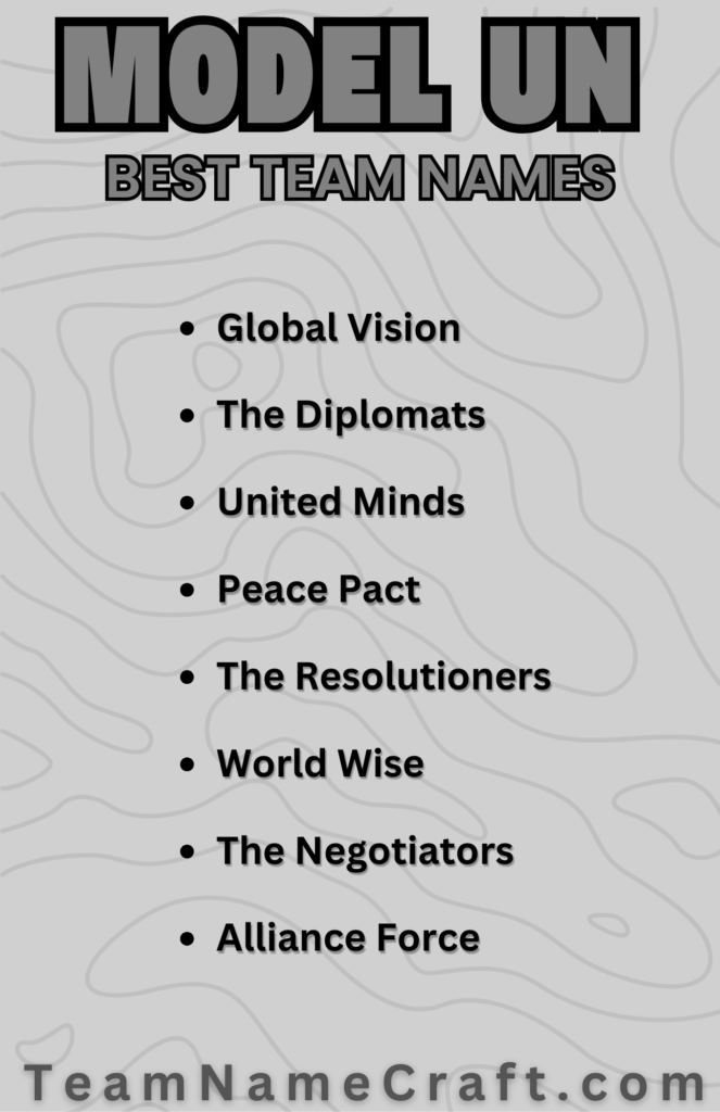 Unique Model UN Team Names for Students