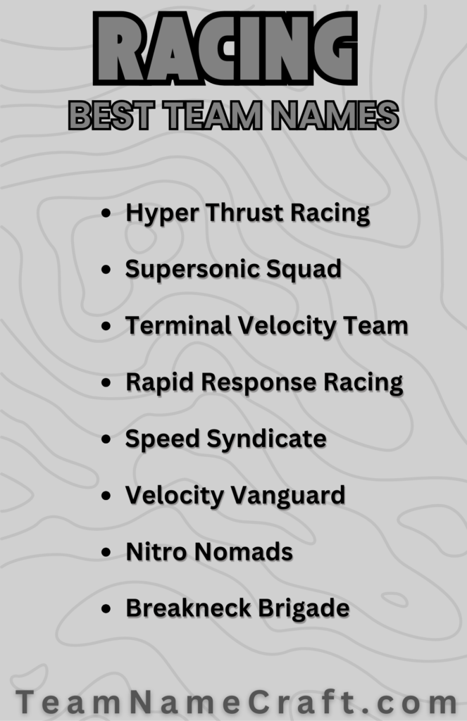 Creative Racing Team Names