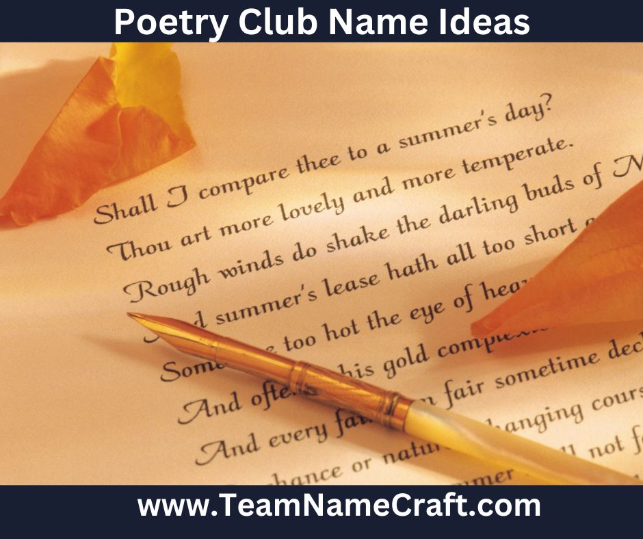 Cool & Creative Poetry Club Name Ideas