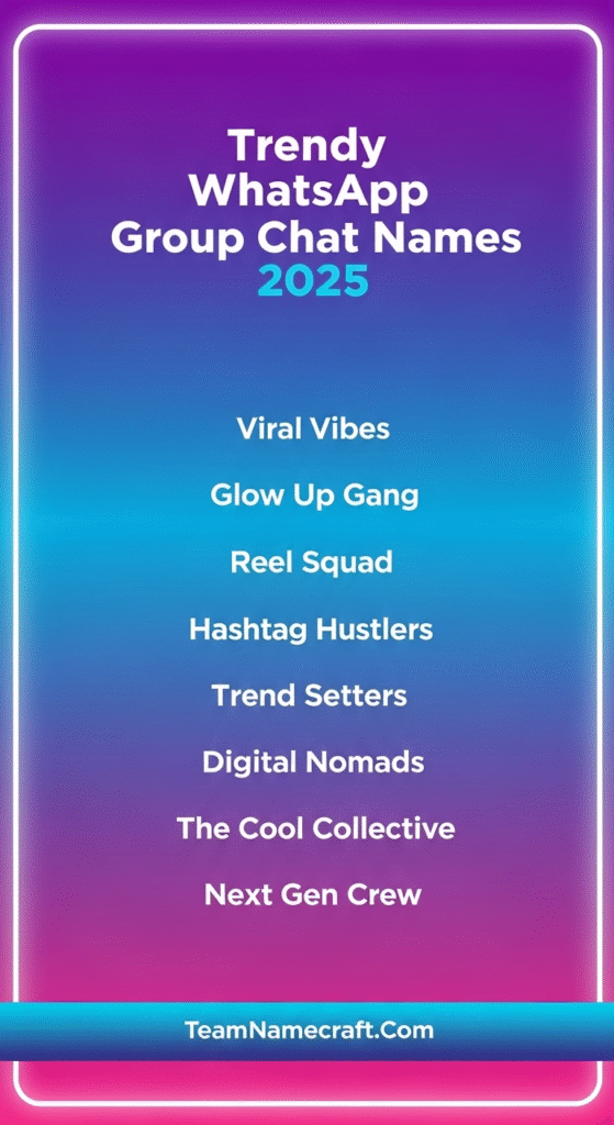 Trendy WhatsApp Group Chat Names
