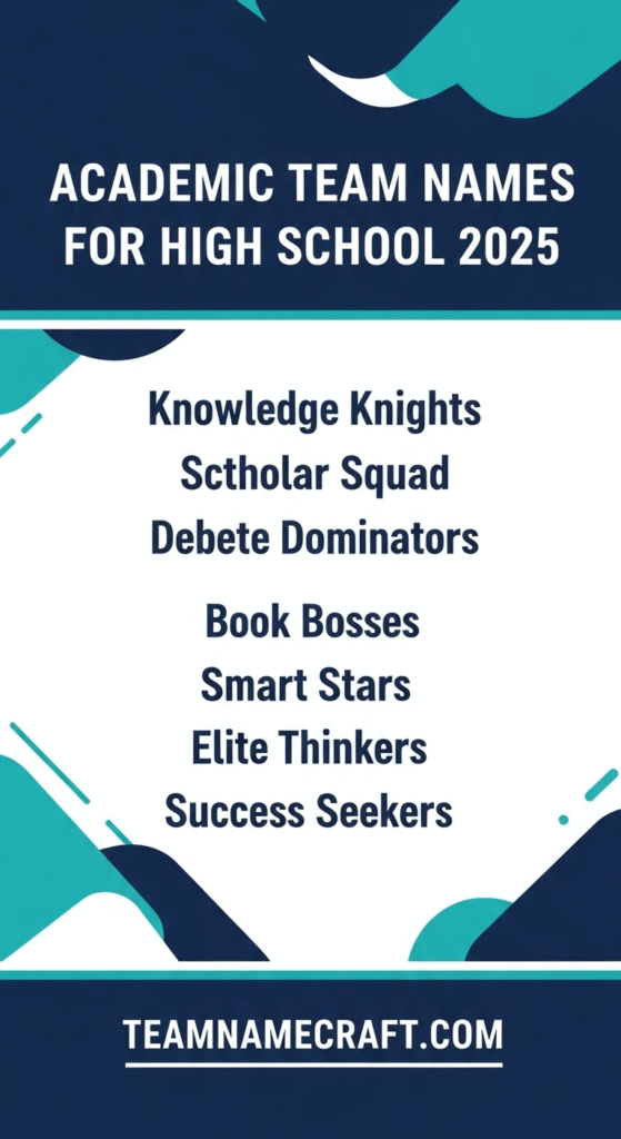 Academic Team Names for High School