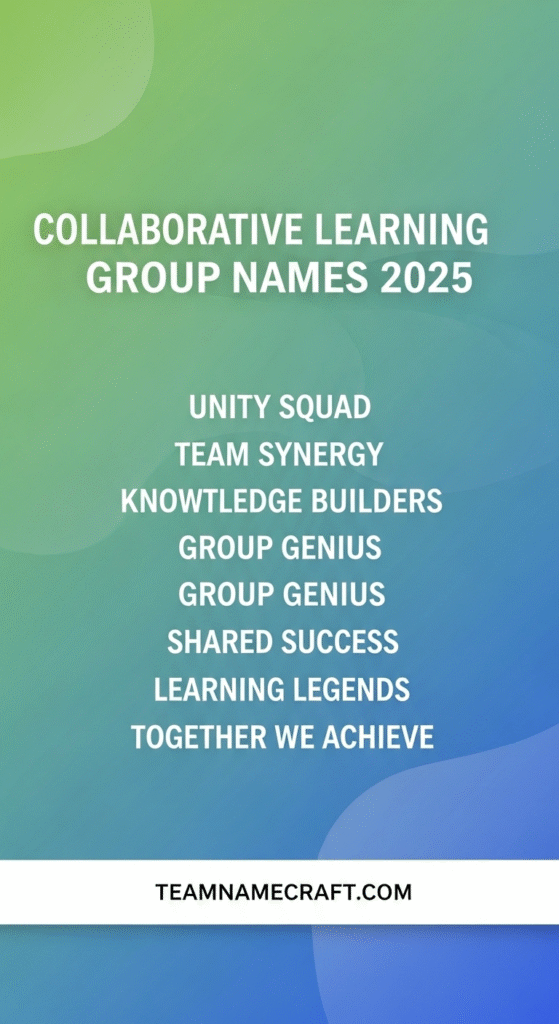 Collaborative Learning Group Names