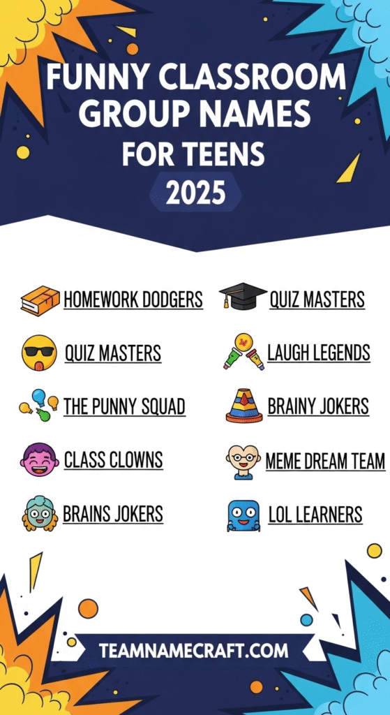 Funny Classroom Group Names For Teens