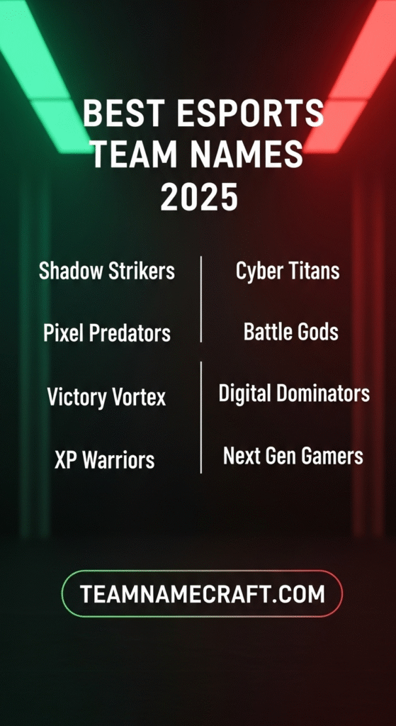Best Esports Team Names 2025