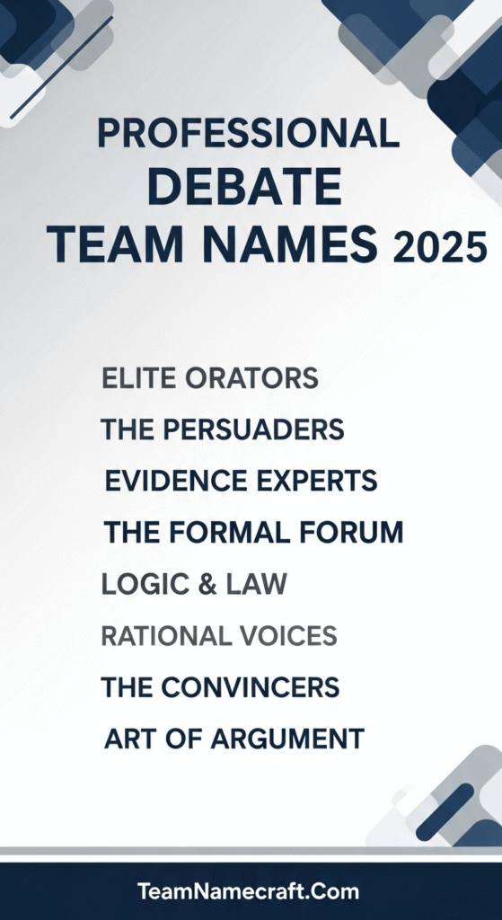 Professional Debate Team Names