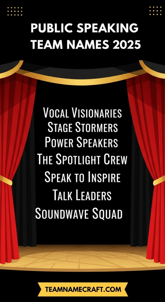 Public Speaking Team Names