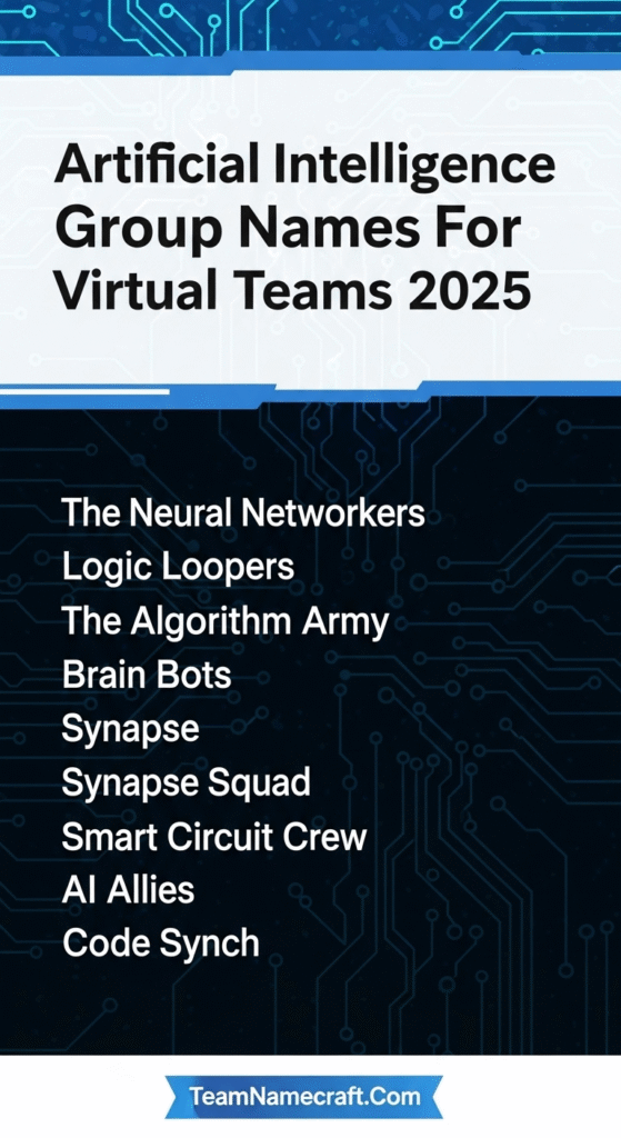 Artificial Intelligence Group Names For Virtual Teams