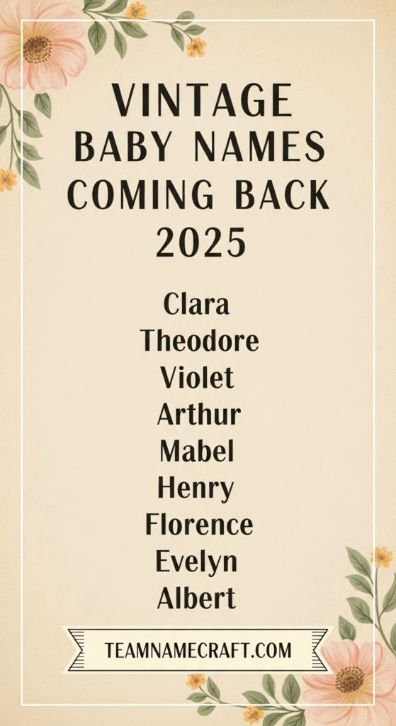 Vintage Baby Names Coming Back 2025