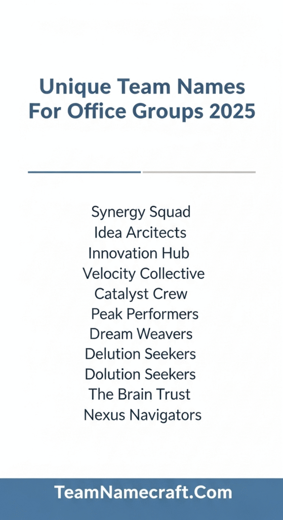 Unique Team Names For Office Groups