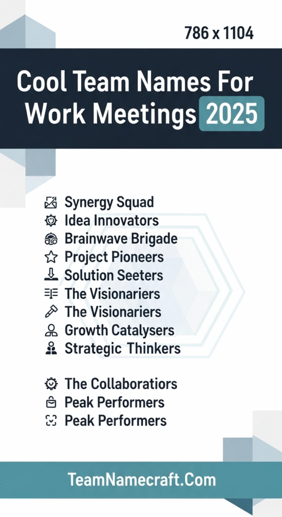 Cool Team Names For Work Meetings