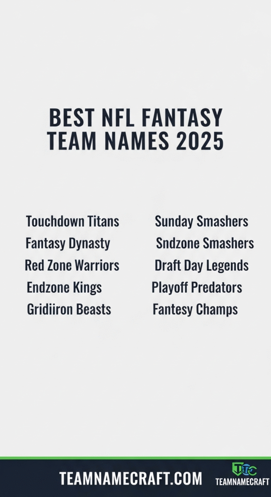Best NFL Fantasy Team Names 2025