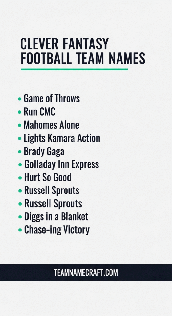 Clever Fantasy Football Team Names