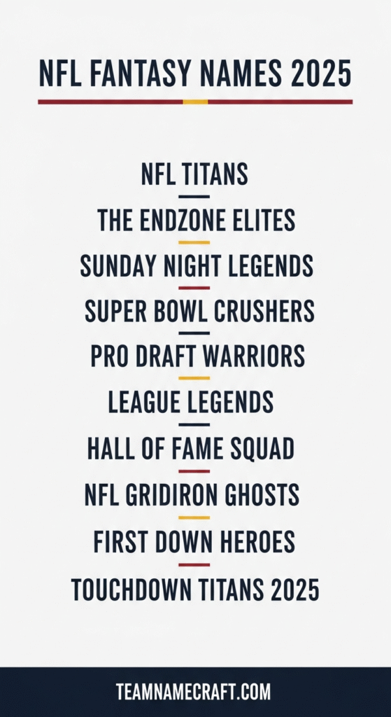NFL Fantasy Names 2025