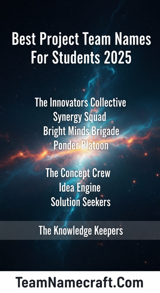 Best Project Team Names For Students