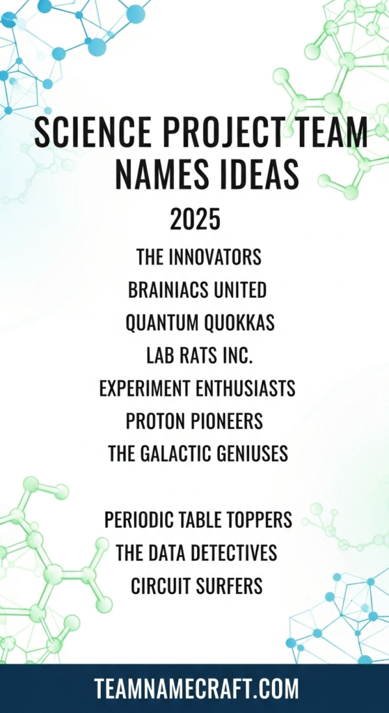 Science Project Team Names Ideas