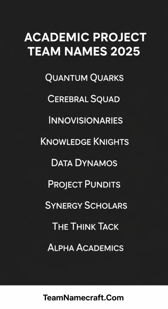 Academic Project Team Names