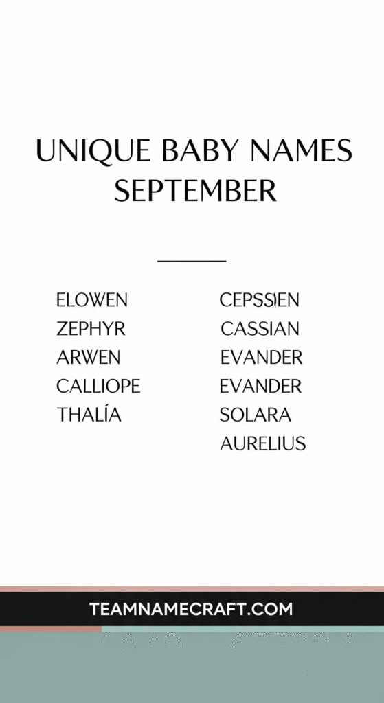 Unique Baby Names September