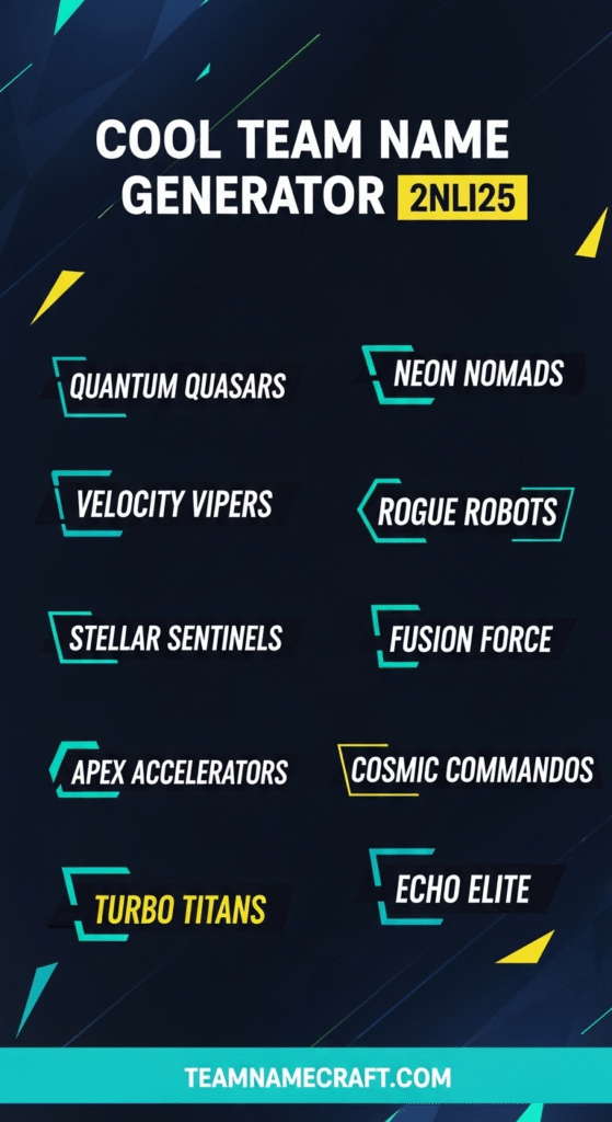 Cool Team Name Generator Online